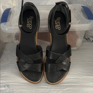 Franco Sarto Black Casual Sandals with Strappy Design